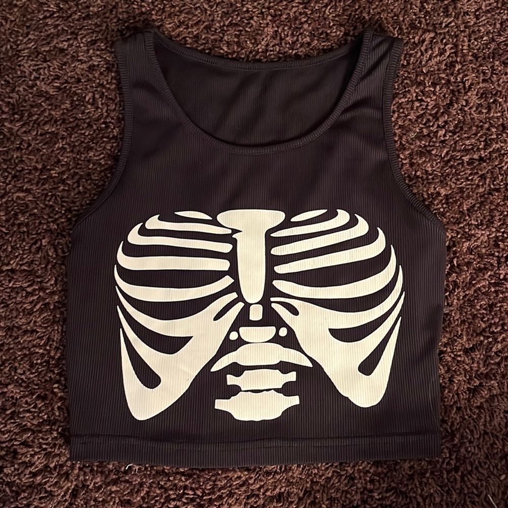 skeleton Y2K top